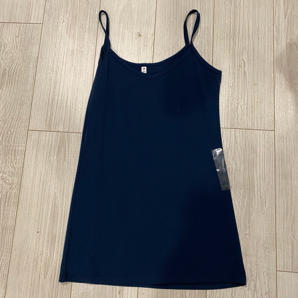 Dark blue two-way extra long cami